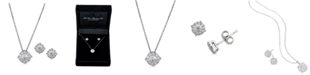 Macy's 2-Pc. Diamond (1/2 ct. t.w.) Halo Pendant Necklace & Matching Stud Earring Set in 14k Gold